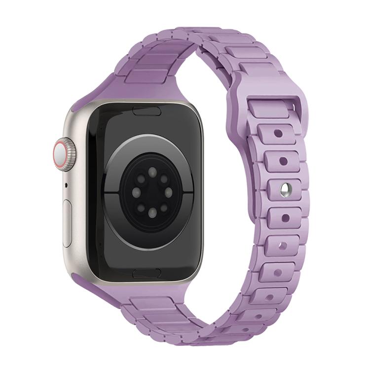 Slim Three Beads Reverse Buckle Silicone Watch Band — Milk Tea
