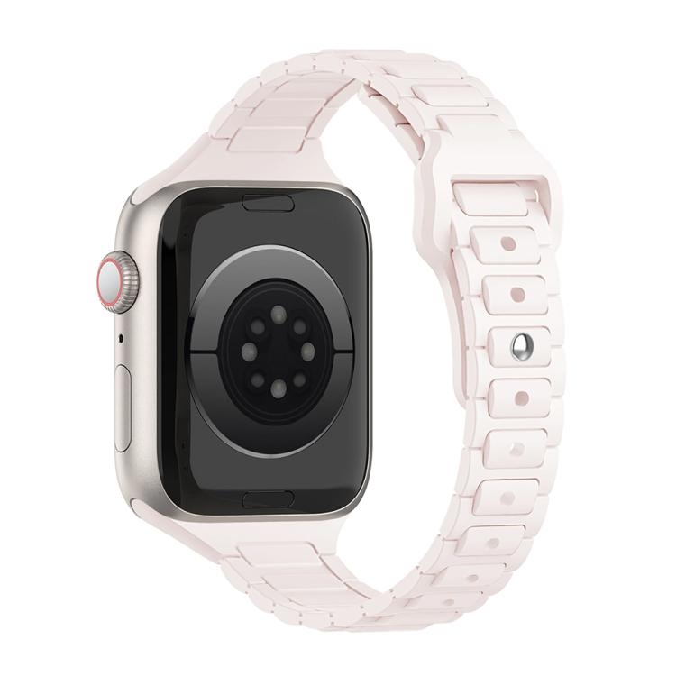 Slim Three Beads Reverse Buckle Silicone Watch Band — Smoky Purple
