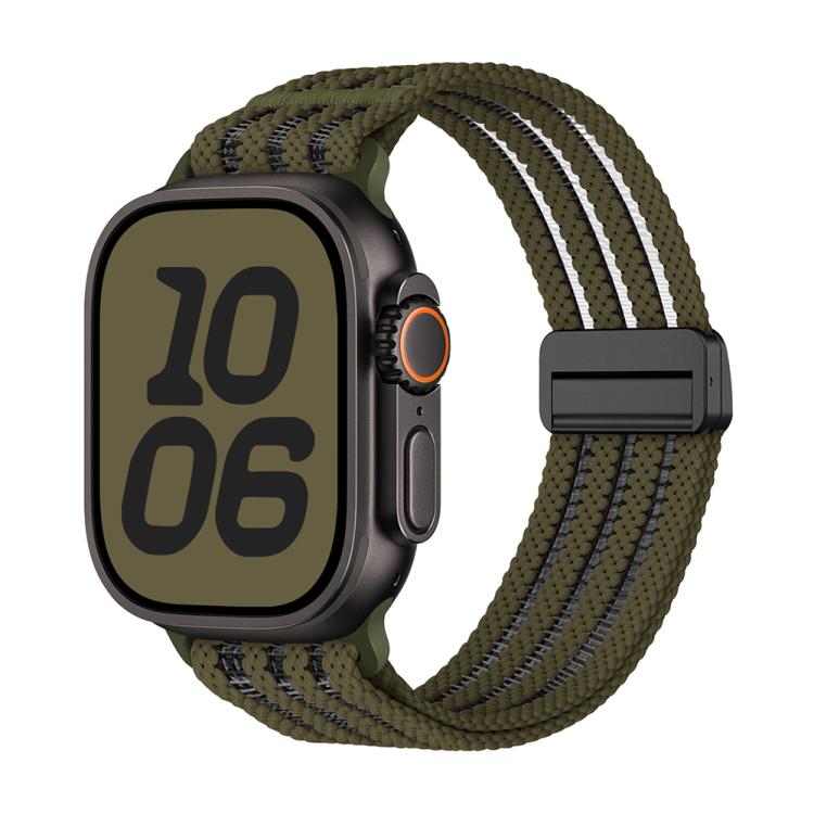 Loop Magnetic Clasp Mesh Nylon Watch Band — Black