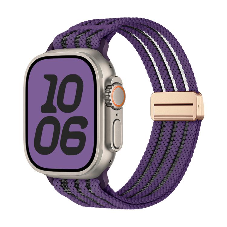Loop Magnetic Clasp Mesh Nylon Watch Band — Smoky Purple