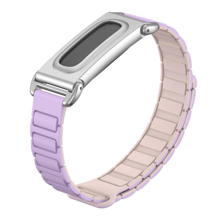 Metal Case Hybrid I-Shaped Magnetic Silicone Watch Band