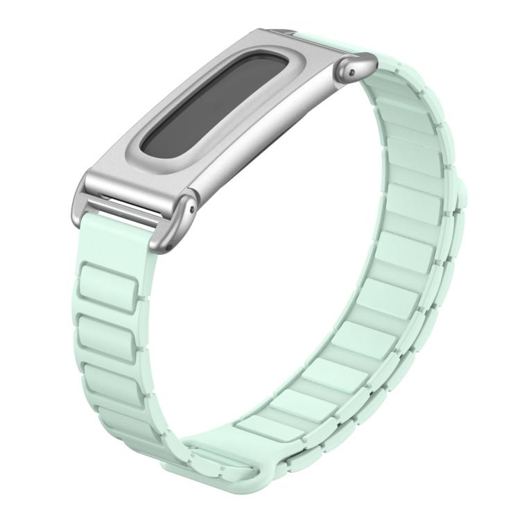 Metal Case Hybrid I-Shaped Magnetic Silicone Watch Band
