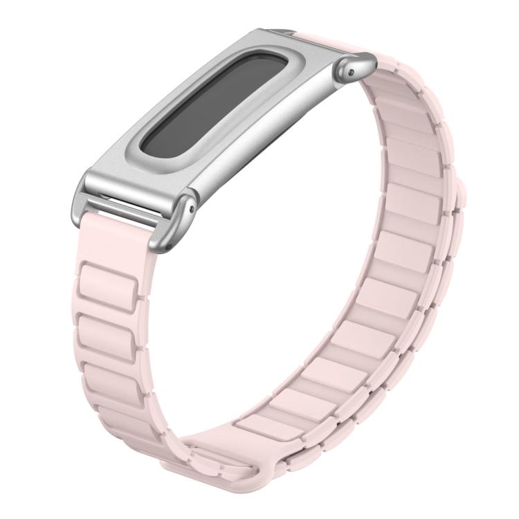 Metal Case Hybrid I-Shaped Magnetic Silicone Watch Band