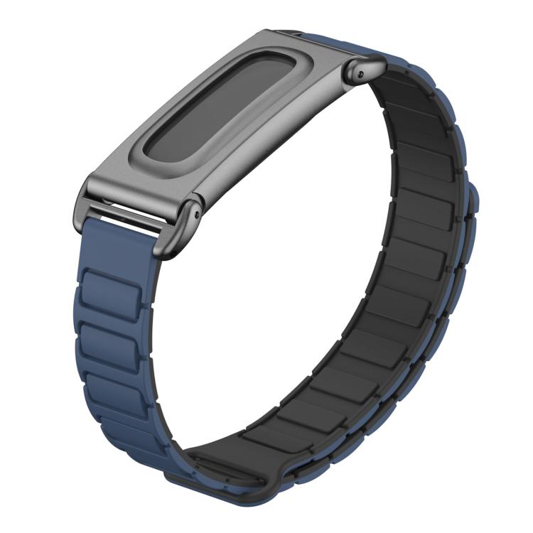 Metal Case Hybrid I-Shaped Magnetic Silicone Watch Band