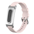 Metal Case Hybrid Pin Buckle Solid Color Silicone Watch Band