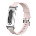 Metal Case Hybrid Pin Buckle Solid Color Silicone Watch Band