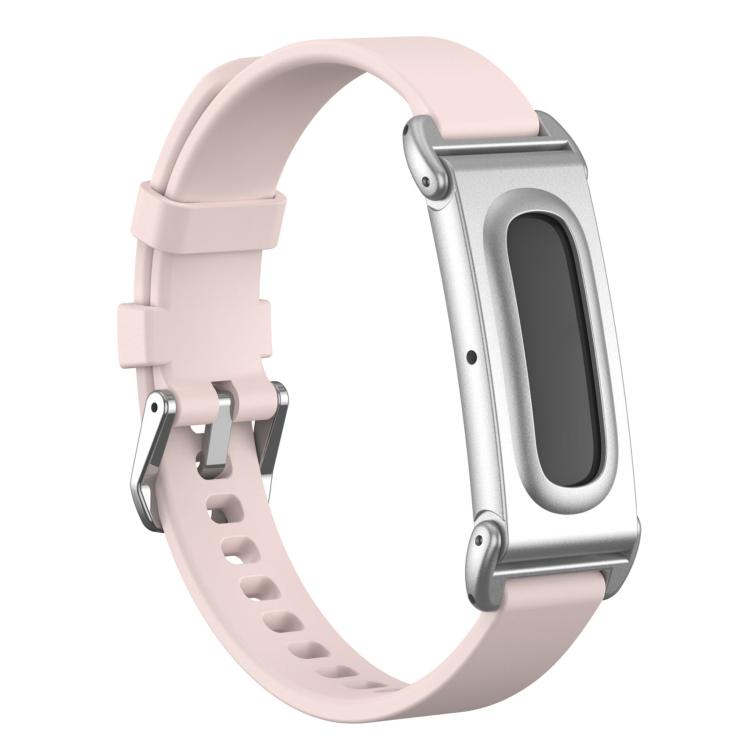 Metal Case Hybrid Pin Buckle Solid Color Silicone Watch Band
