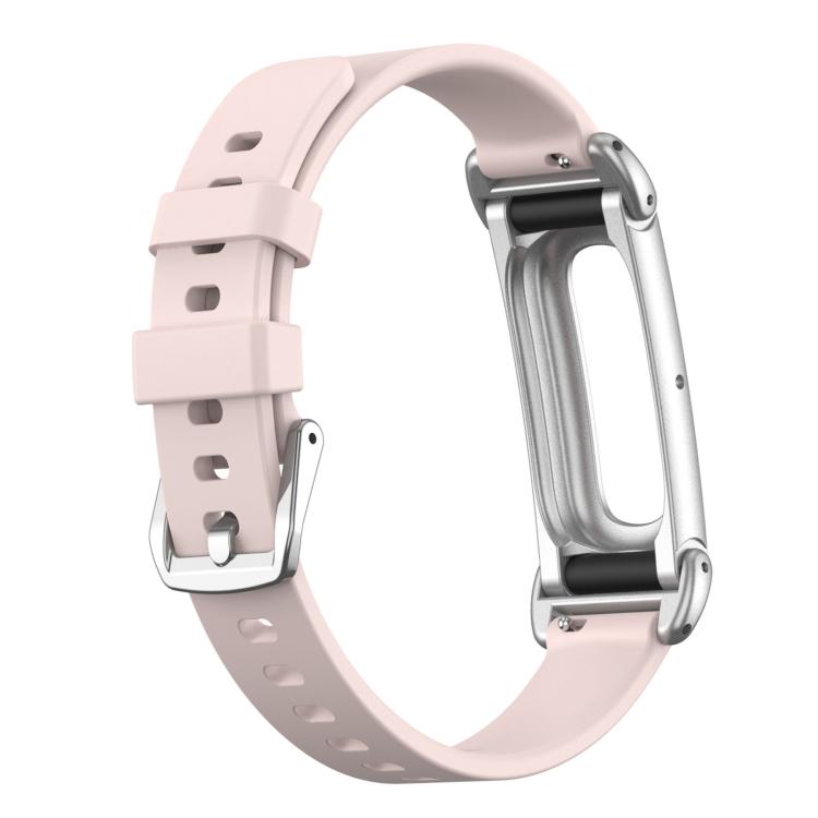 Metal Case Hybrid Pin Buckle Solid Color Silicone Watch Band