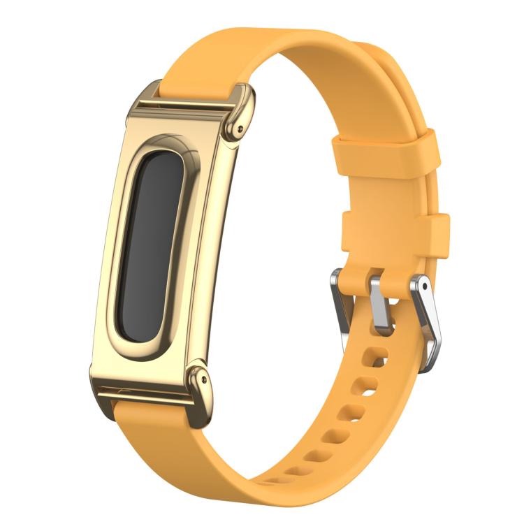 Metal Case Hybrid Pin Buckle Solid Color Silicone Watch Band — Dark Green