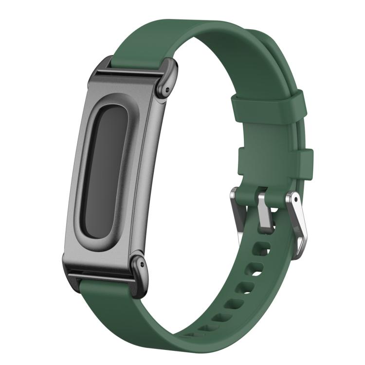 Metal Case Hybrid Pin Buckle Solid Color Silicone Watch Band — Light Gray