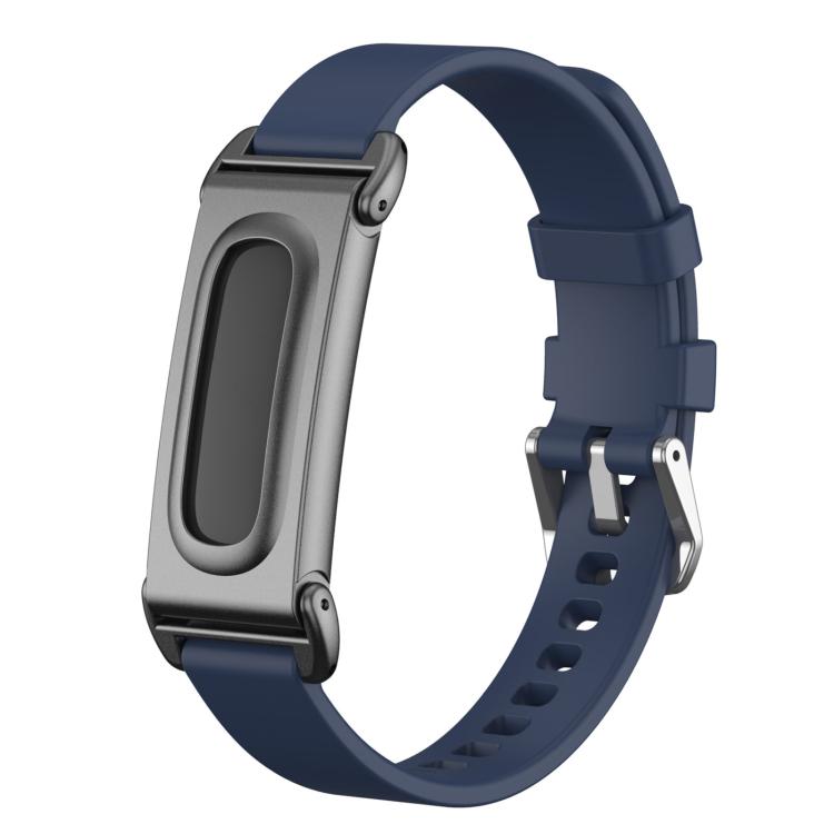 Metal Case Hybrid Pin Buckle Solid Color Silicone Watch Band — Lilac
