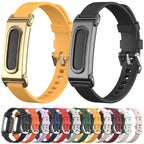 Metal Case Hybrid Pin Buckle Solid Color Silicone Watch Band