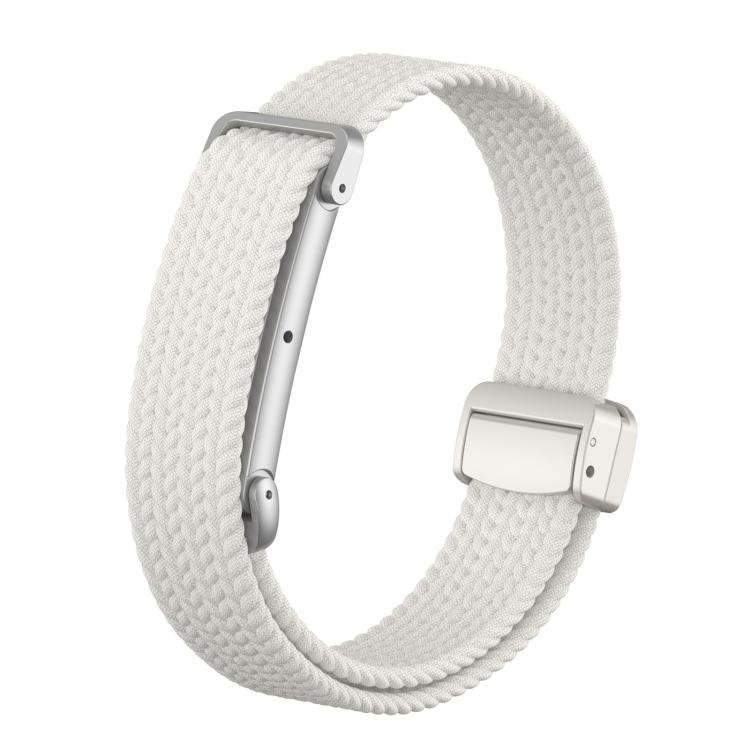 Metal Case Hybrid Magnetic Clasp Elastic Woven Nylon Watch Band — Powder Pink