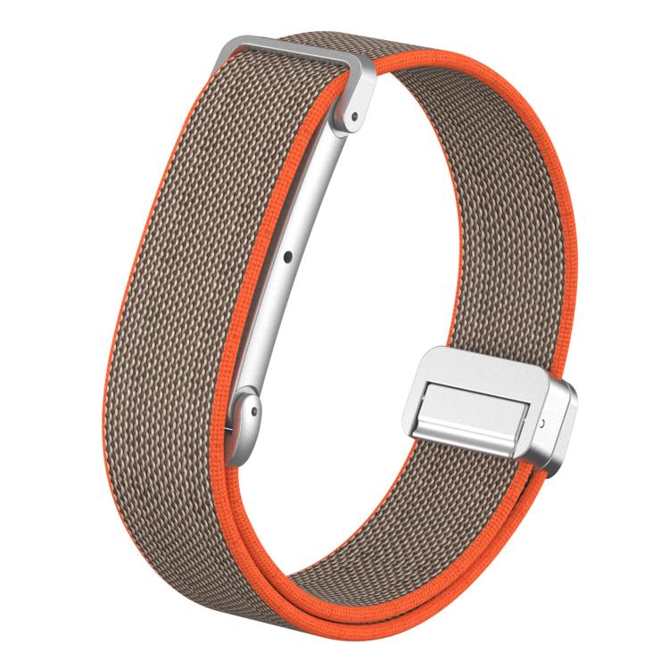 Metal Case Hybrid Magnetic Buckle Elastic Nylon Watch Band — Fluorescent Yellow