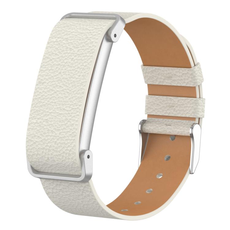 Metal Case Hybrid Lychee Textured Vegan Leather Watch Band