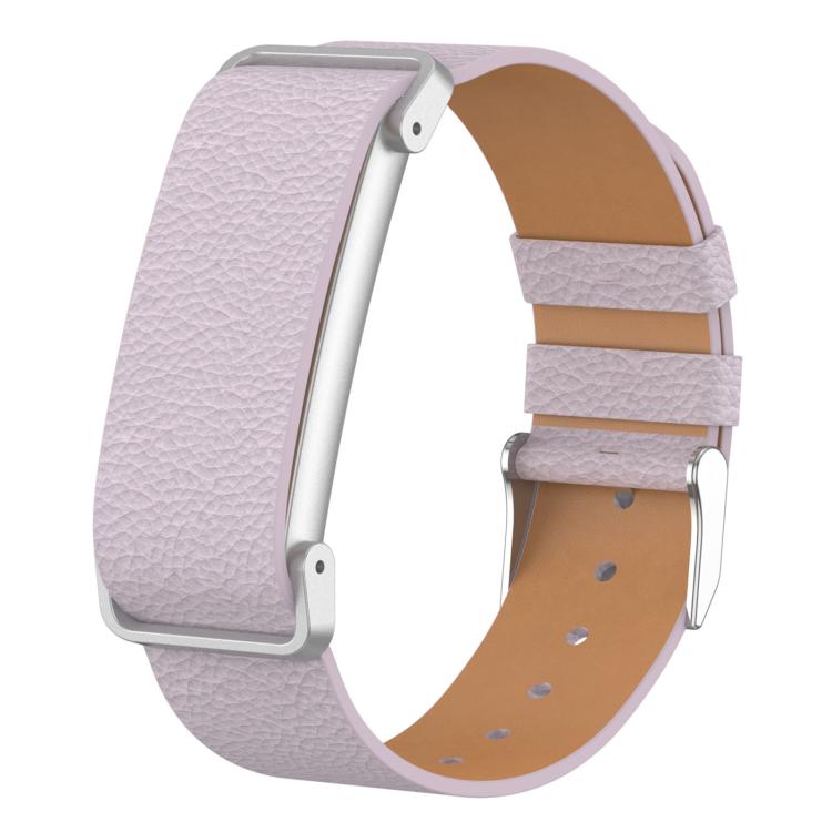 Metal Case Hybrid Lychee Textured Vegan Leather Watch Band — Wine Red