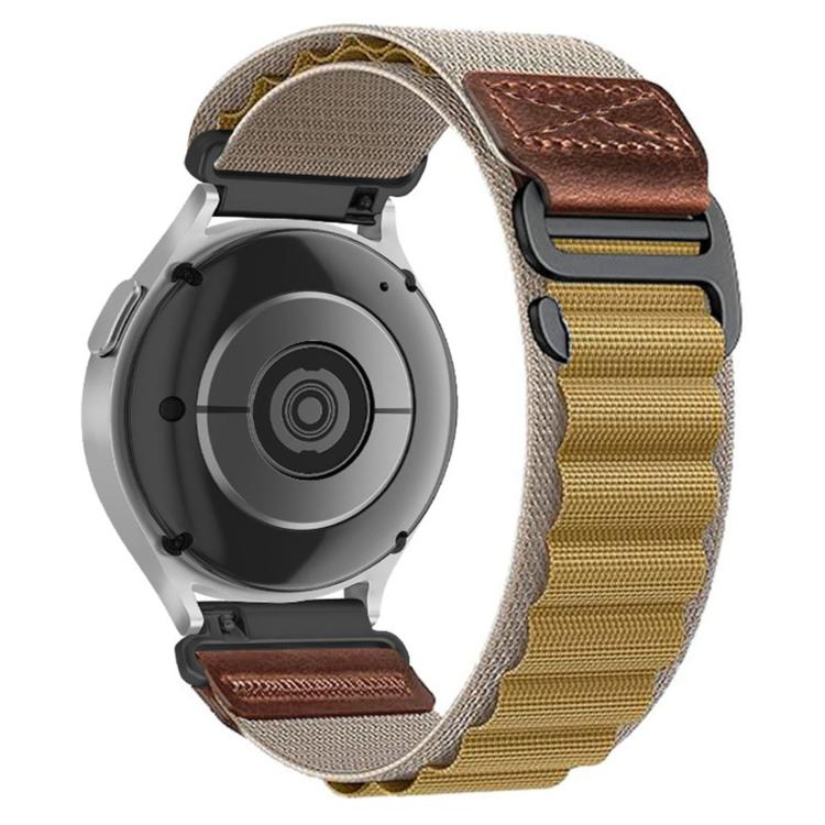 Retro Vegan Leather Label Alpine Nylon Loop Watch Band