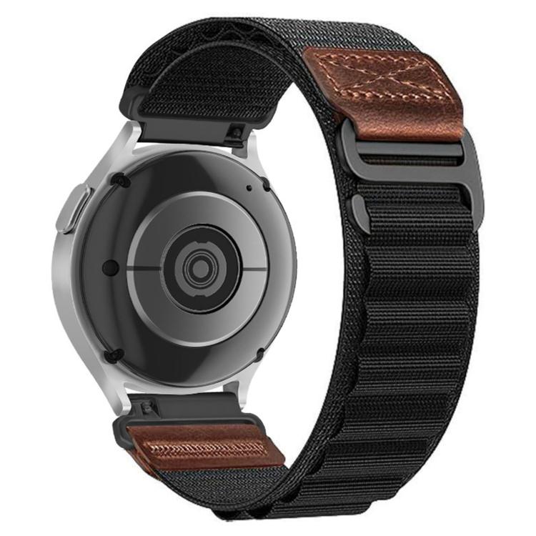 Retro Vegan Leather Label Alpine Nylon Loop Watch Band
