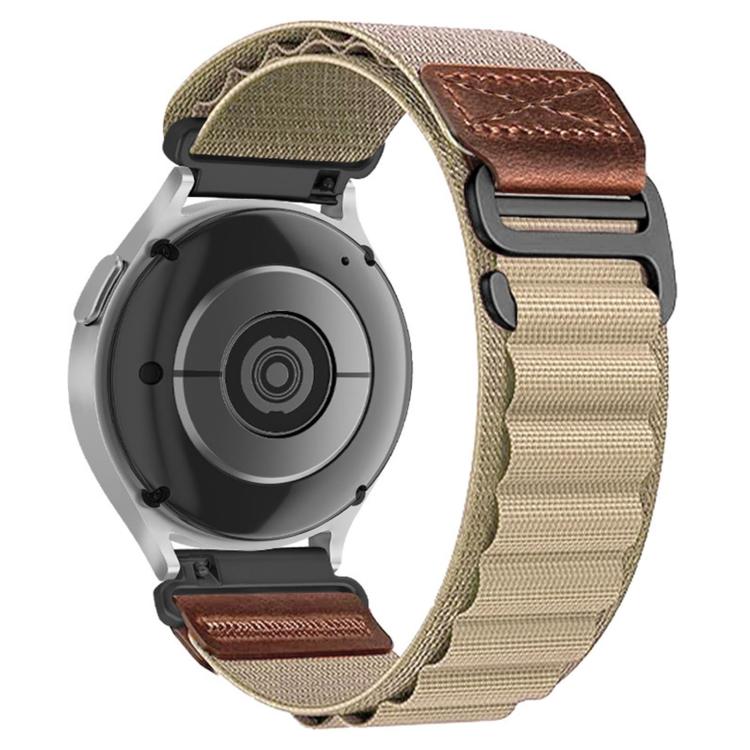 Retro Vegan Leather Label Alpine Nylon Loop Watch Band