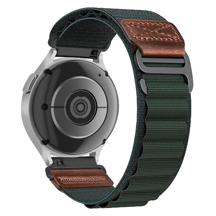 Retro Vegan Leather Label Alpine Nylon Loop Watch Band