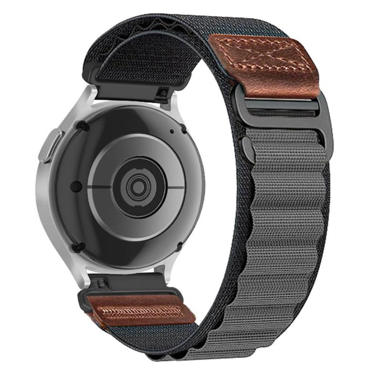 Retro Vegan Leather Label Alpine Nylon Loop Watch Band