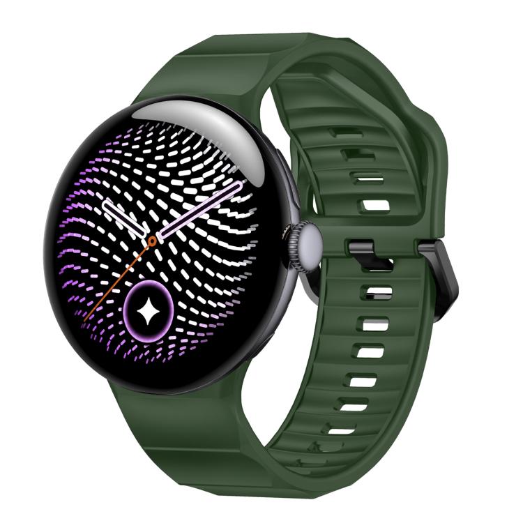 Wave Texture Solid Color Silicone Watch Band — Starlight