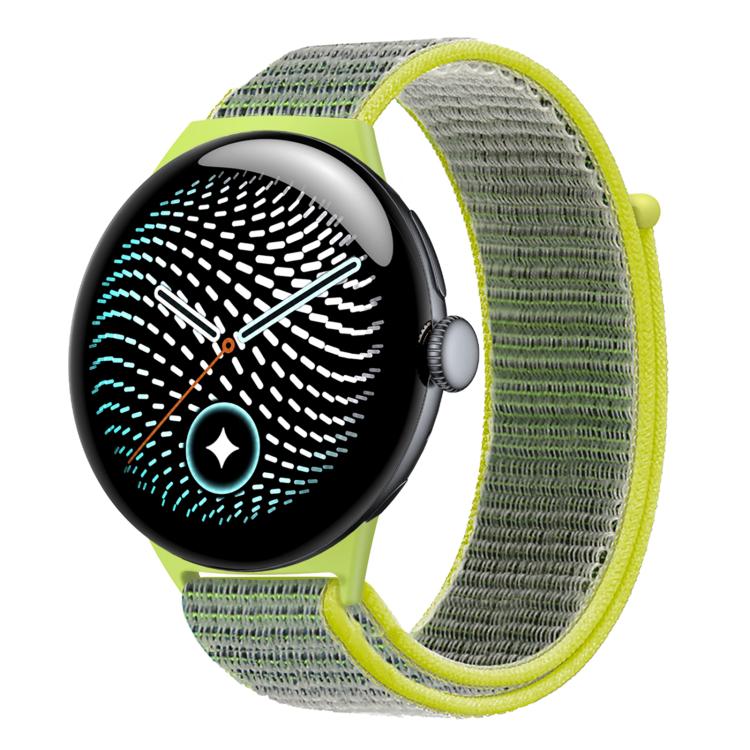 Nylon Woven Hook and Loop Fastener Watch Band — Army Green