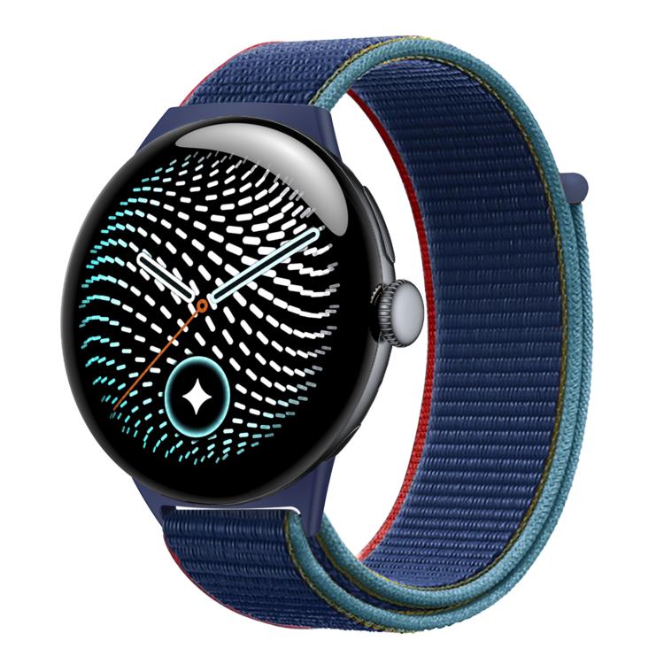 Nylon Woven Hook and Loop Fastener Watch Band — Dark Olive
