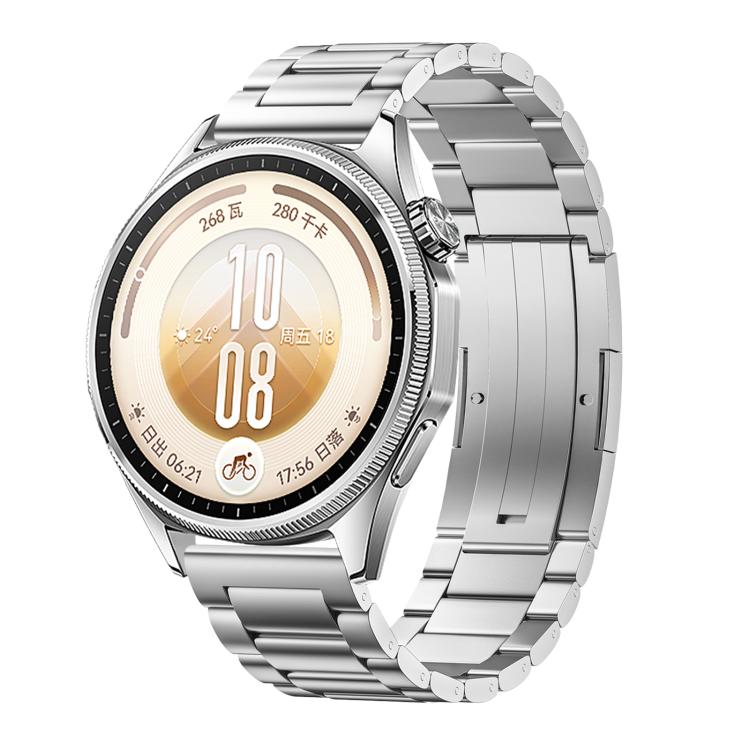 Three-Beads Press Folding Clasp Stainless Steel Watch Band