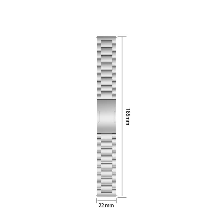 Three-Beads Press Folding Clasp Stainless Steel Watch Band