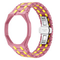 Twelve O Clock Direction Metal Butterfly Clasp Ceramic Integrated Watch Band