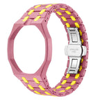 Twelve O Clock Direction Metal Butterfly Clasp Ceramic Integrated Watch Band
