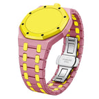 Twelve O Clock Direction Metal Butterfly Clasp Ceramic Integrated Watch Band