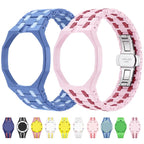 Twelve O Clock Direction Metal Butterfly Clasp Ceramic Integrated Watch Band