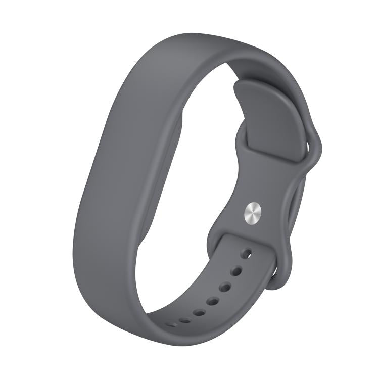 Butterfly Buckle Plain Silicone Watch Band — Black