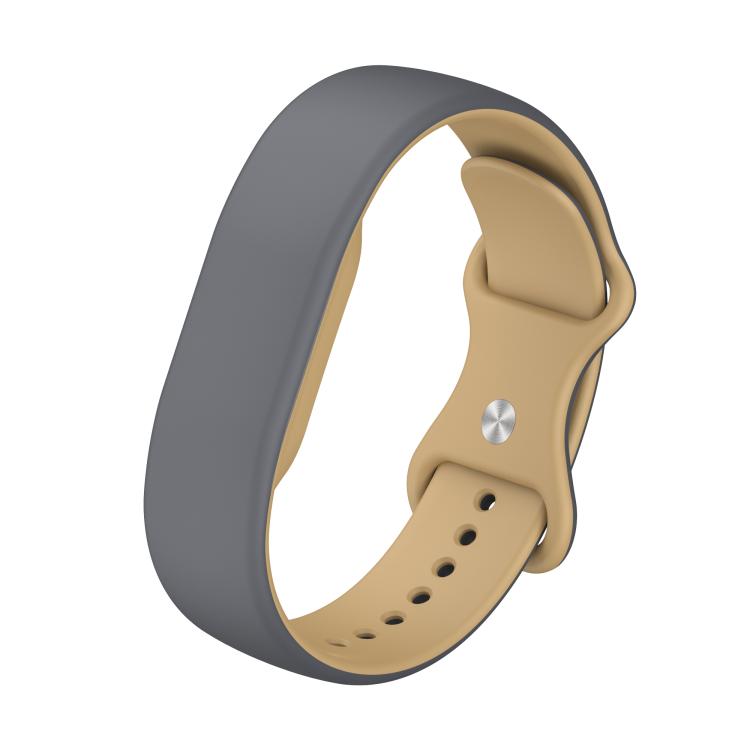 Butterfly Buckle Plain Silicone Watch Band — Black Orange