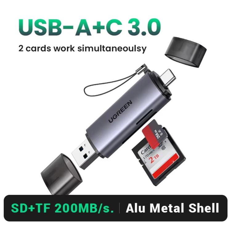 UGREEN CM185 Type-C & USB 3.0 SD TF Dual Slot Card Reader