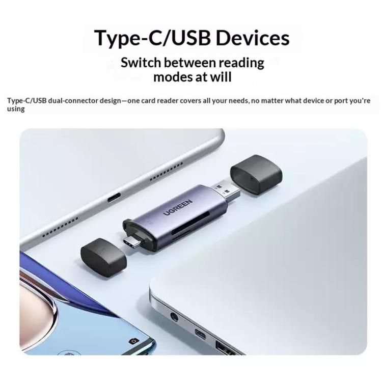 UGREEN CM185 Type-C & USB 3.0 SD TF Dual Slot Card Reader