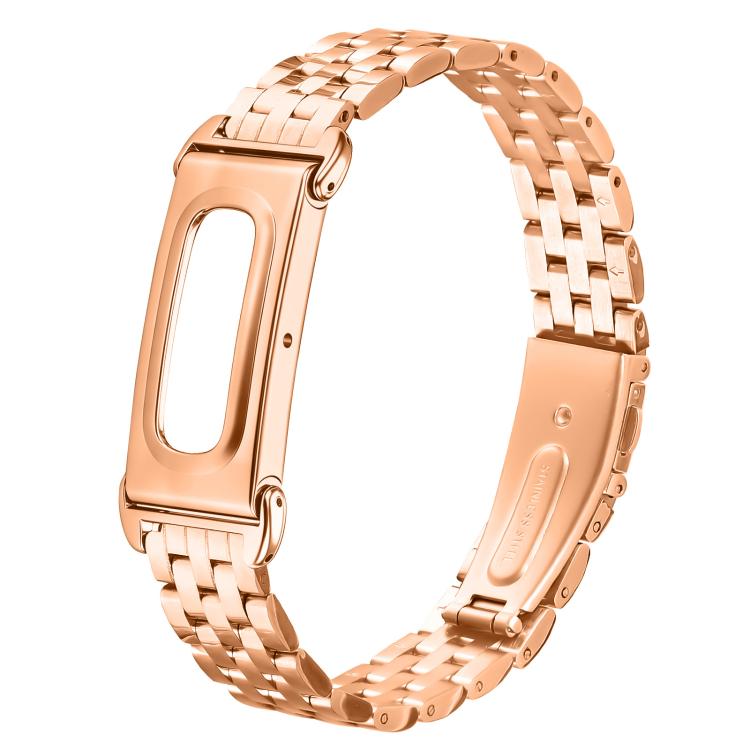 Metal Case Integrated Slim Five Beads Stainless Steel Watch Band