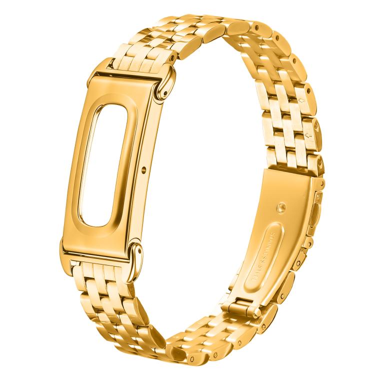 Metal Case Integrated Slim Five Beads Stainless Steel Watch Band