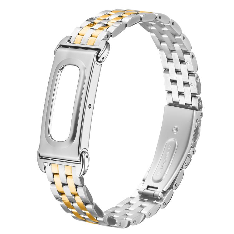 Metal Case Integrated Slim Five Beads Stainless Steel Watch Band