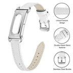 Metal Case Integrated Pointed Tail Genuine Leather Watch Band