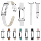 Metal Case Integrated Pointed Tail Genuine Leather Watch Band