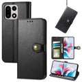 Retro Solid Color Buckle Leather Phone Case