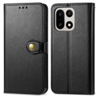 Retro Solid Color Buckle Leather Phone Case — For OnePlus 16 5G