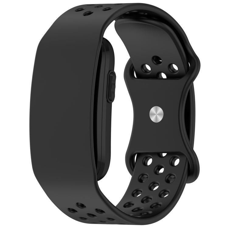 Butterfly Buckle Breathable Perforated Silicone Watch Band