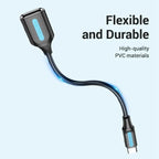 VENTION CCS Series 0.15m USB 2.0 Type-C Male to USB-A Female 480Mbps Transfer OTG Data Cable — view 13