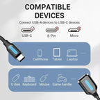 VENTION CCS Series 0.15m USB 2.0 Type-C Male to USB-A Female 480Mbps Transfer OTG Data Cable — view 4