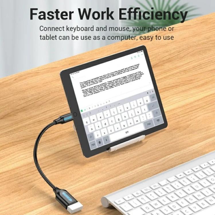 VENTION CCS Series 0.15m USB 2.0 Type-C Male to USB-A Female 480Mbps Transfer OTG Data Cable — view 6