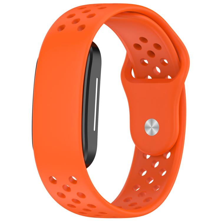 Reverse Buckle Breathable Perforated Silicone Watch Band — Light Pink
